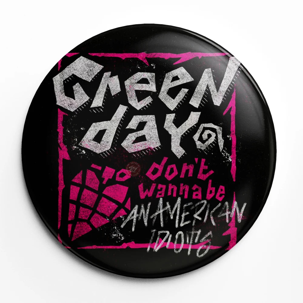 Green Day Button Pin – 58mm Rock Band Lapel Brooch for Fans