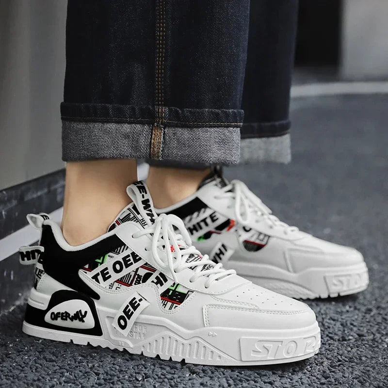 Mens Leather Sneakers Skateboard Running Shoes Casual Summer Sports Tennis Hiking