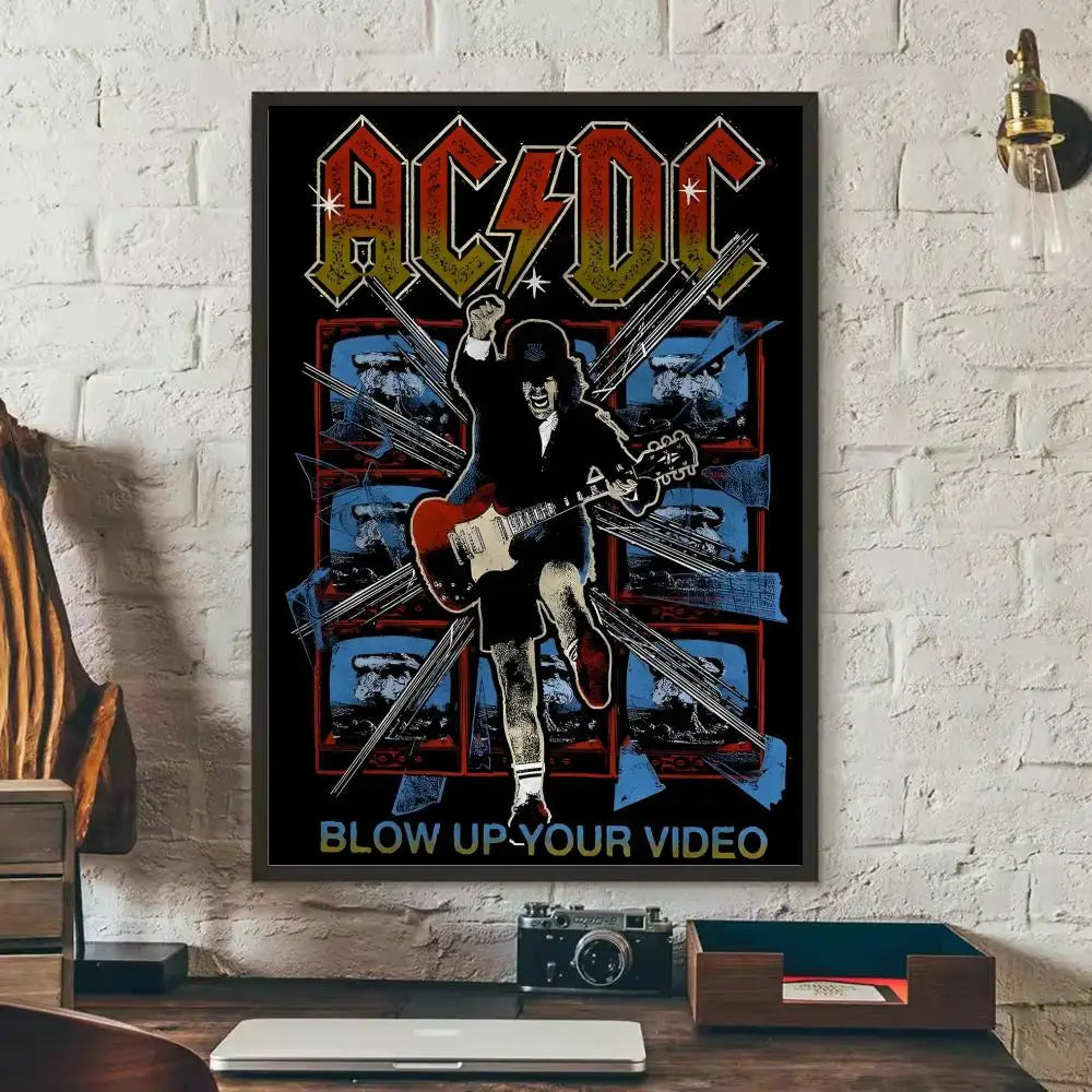 AC/DC Removable Wall Poster – Classic Rock Self-Adhesive Mural Decor