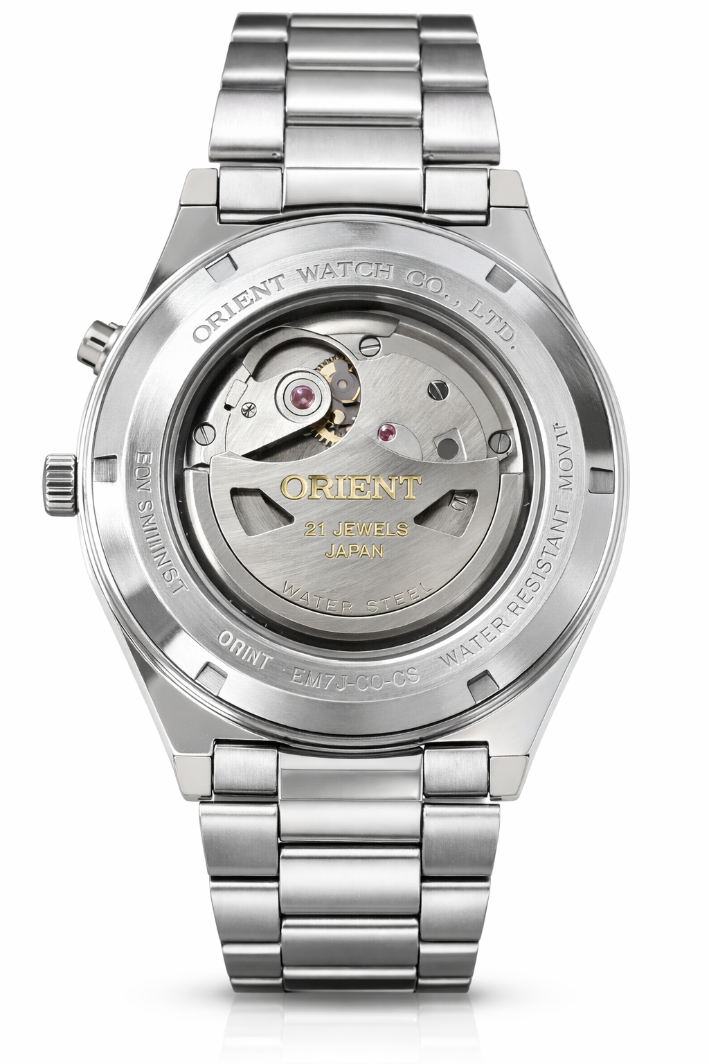 Orient Crystal Automatic Three Star Men Watch Blue Dial Day Date 21 Jewels