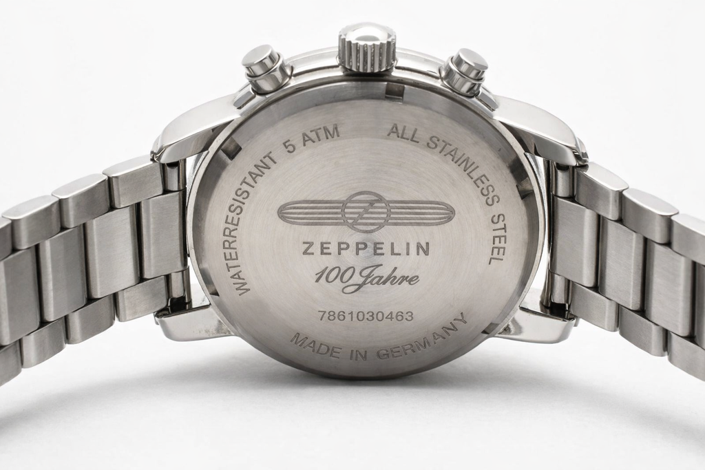 Zeppelin 100 Years Men Quartz Chronograph Watch Stainless Steel 5ATM