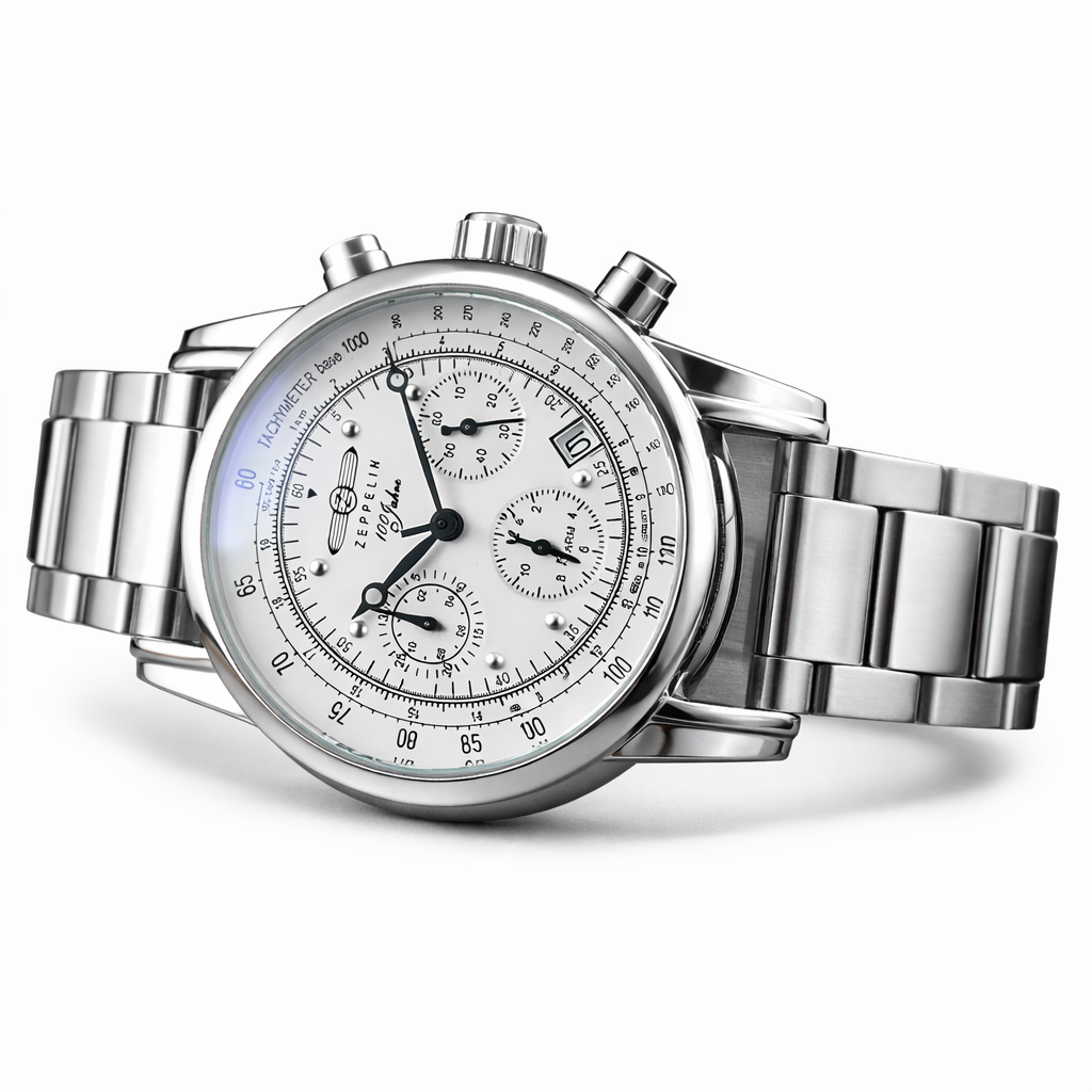 Zeppelin 100 Years Men Quartz Chronograph Watch Stainless Steel 5ATM
