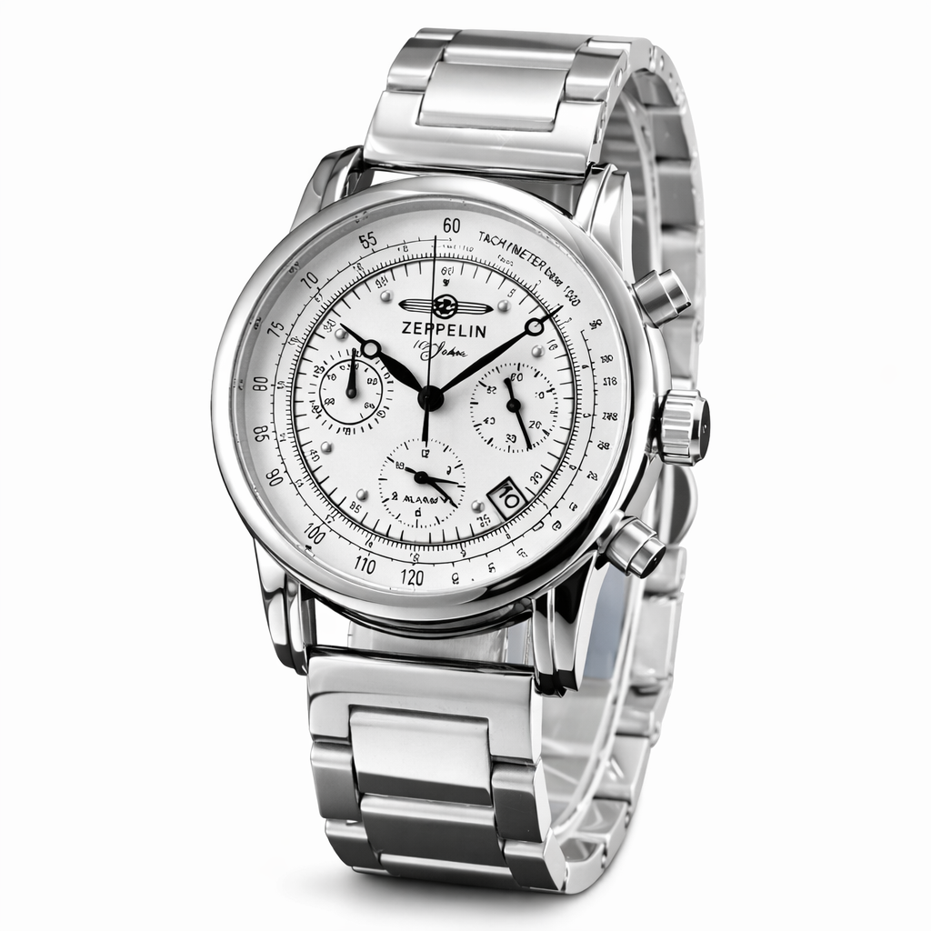 Zeppelin 100 Years Men Quartz Chronograph Watch Stainless Steel 5ATM